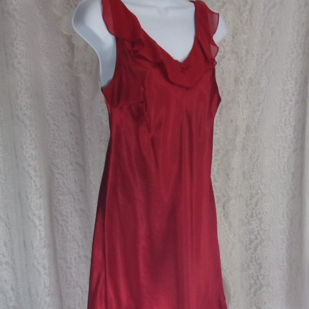 Innermost True Red Satin/Chiffon Sexy Chemise Nightgown Size S NWOT